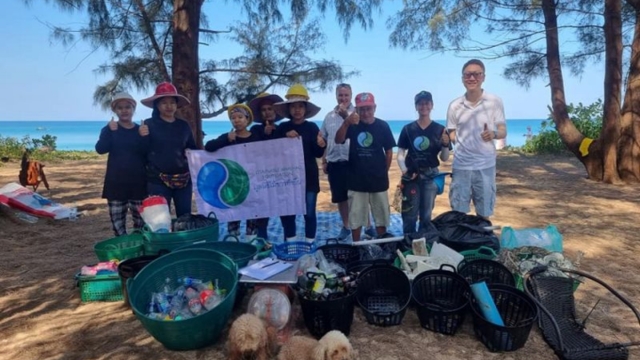 clean-up drive trash waste management waste segregation beach cleanup Mao khao beach Thailand Earth5R