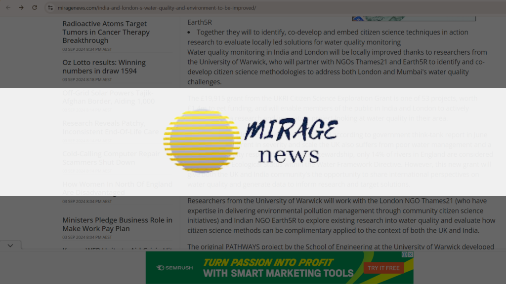 Mirage News Earth5R