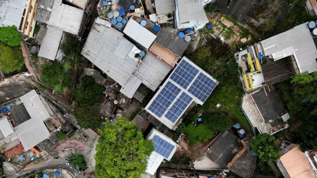 Solar panels installed in the community