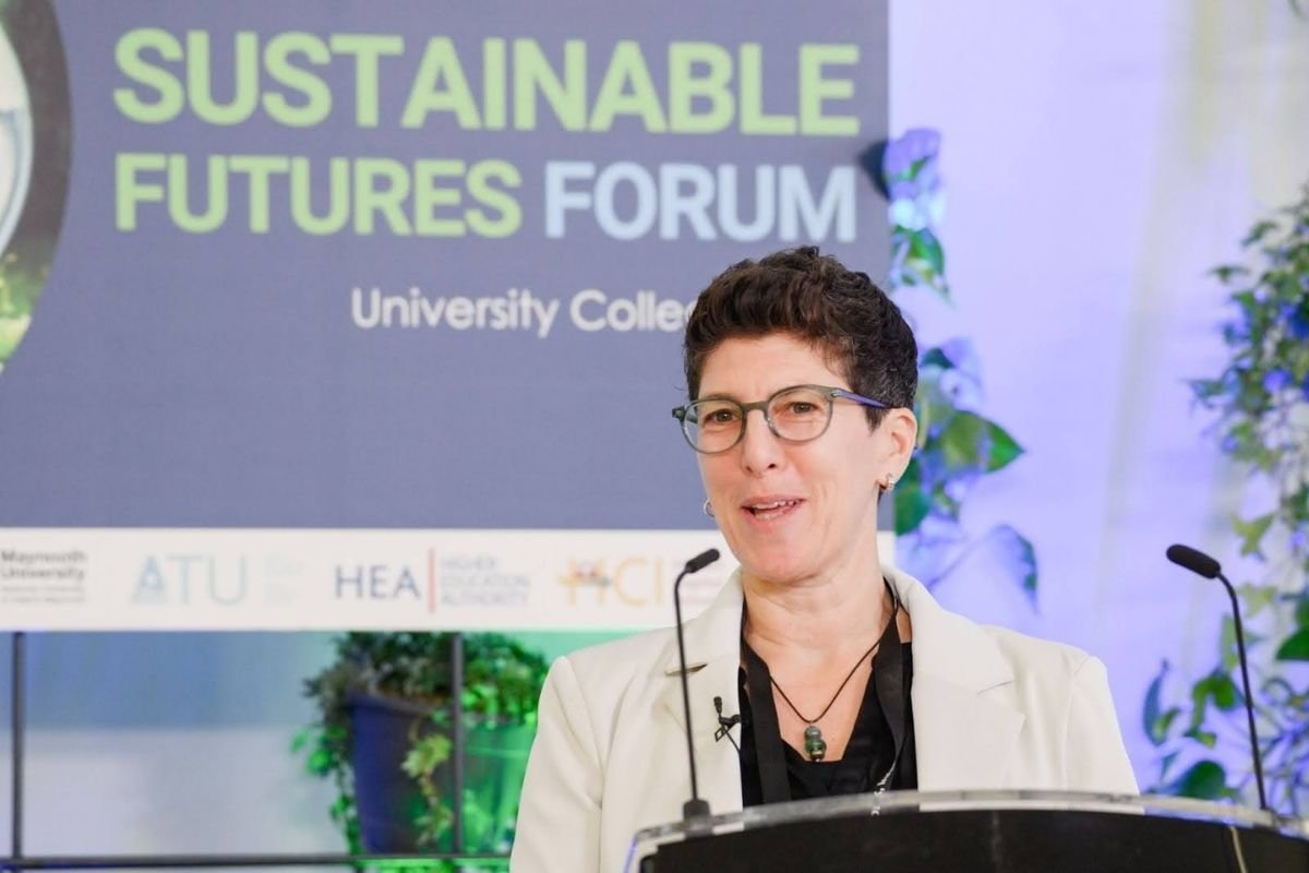 Dr. Julie Newman, MIT Director of Sustainability, speaking at the Sustainable Futures Forum