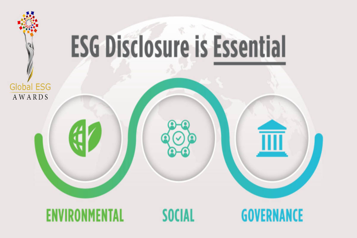 Visual graphic highlighting the importance of ESG disclosure across environmental, social, and governance dimensions, representing Earth5R’s Sustainability and Waste Management initiatives as a leading NGO in Mumbai committed to CSR and transparency.
