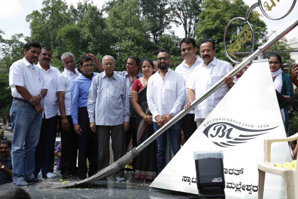 Community leaders and NGO representatives launching a sustainability and waste management initiative in India, promoting Earth5R’s ESG and CSR goals for a cleaner environment.