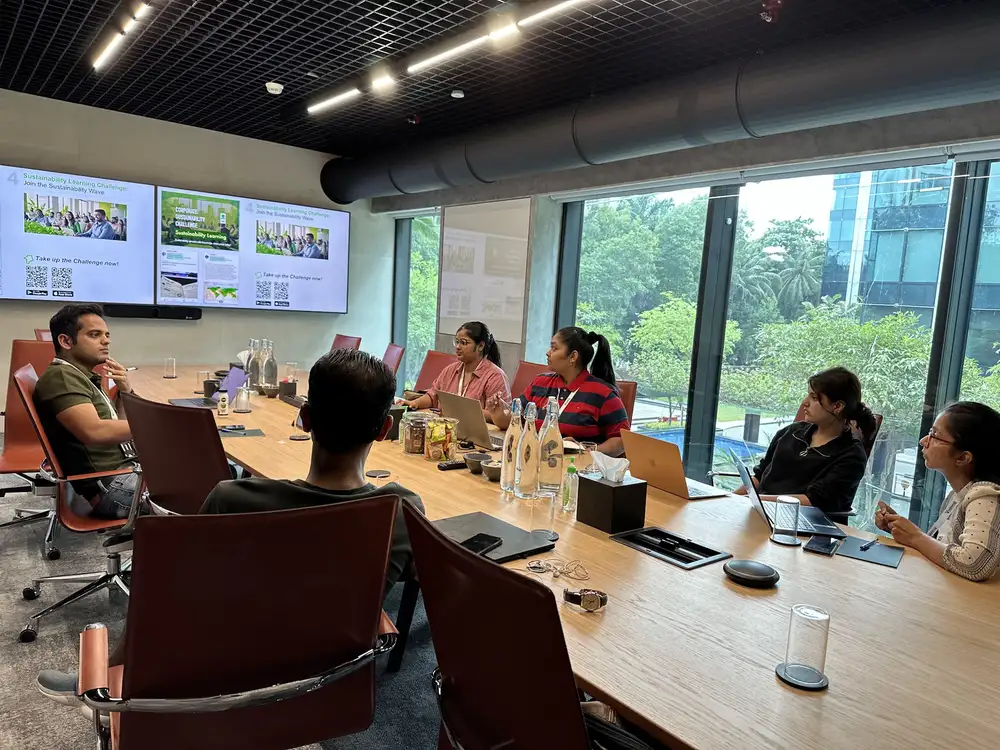 Earth5R running a corporate sustainability and climate target workshop for a company leadership team in a Mumbai office boardroom, ESG and net zero training by an Indian environmental organisation