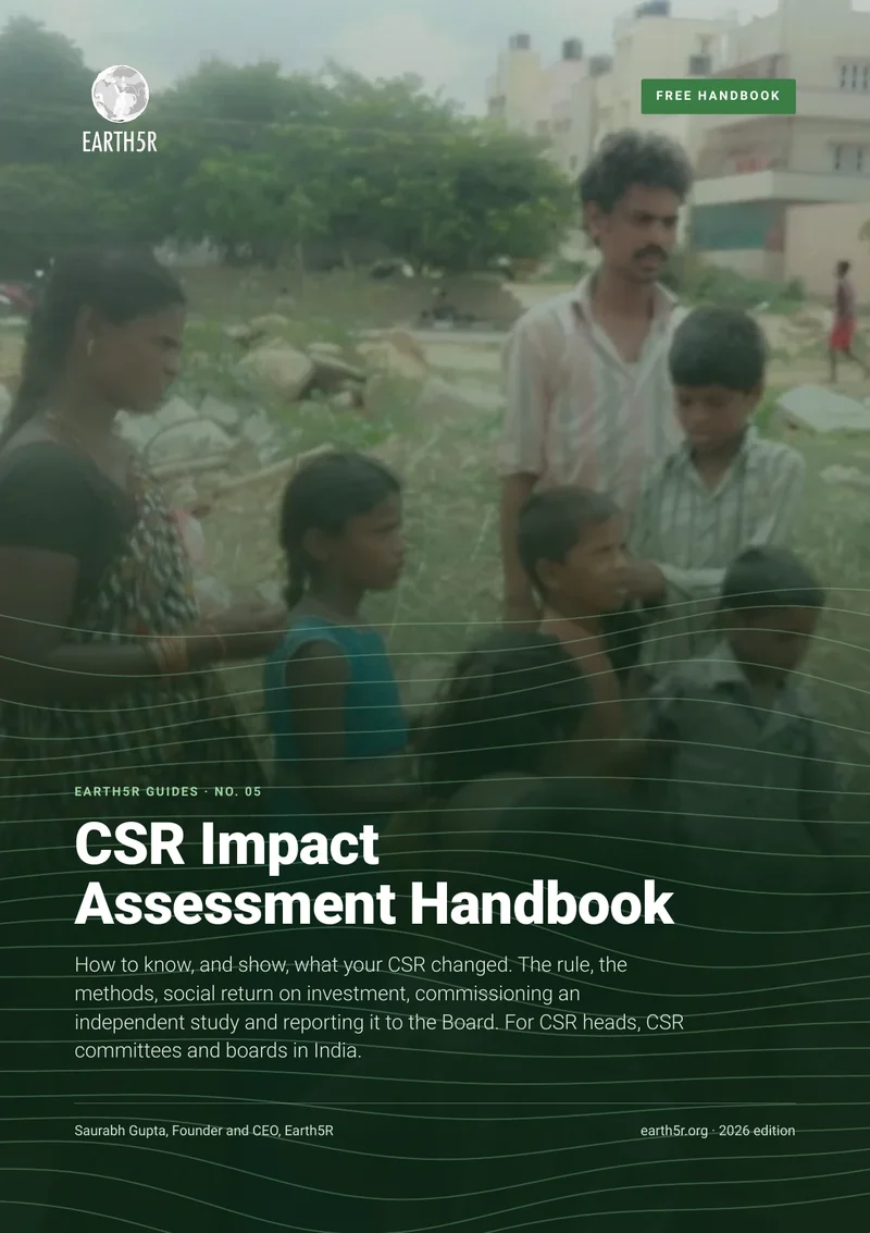 Cover of the free Earth5R CSR Impact Assessment Handbook