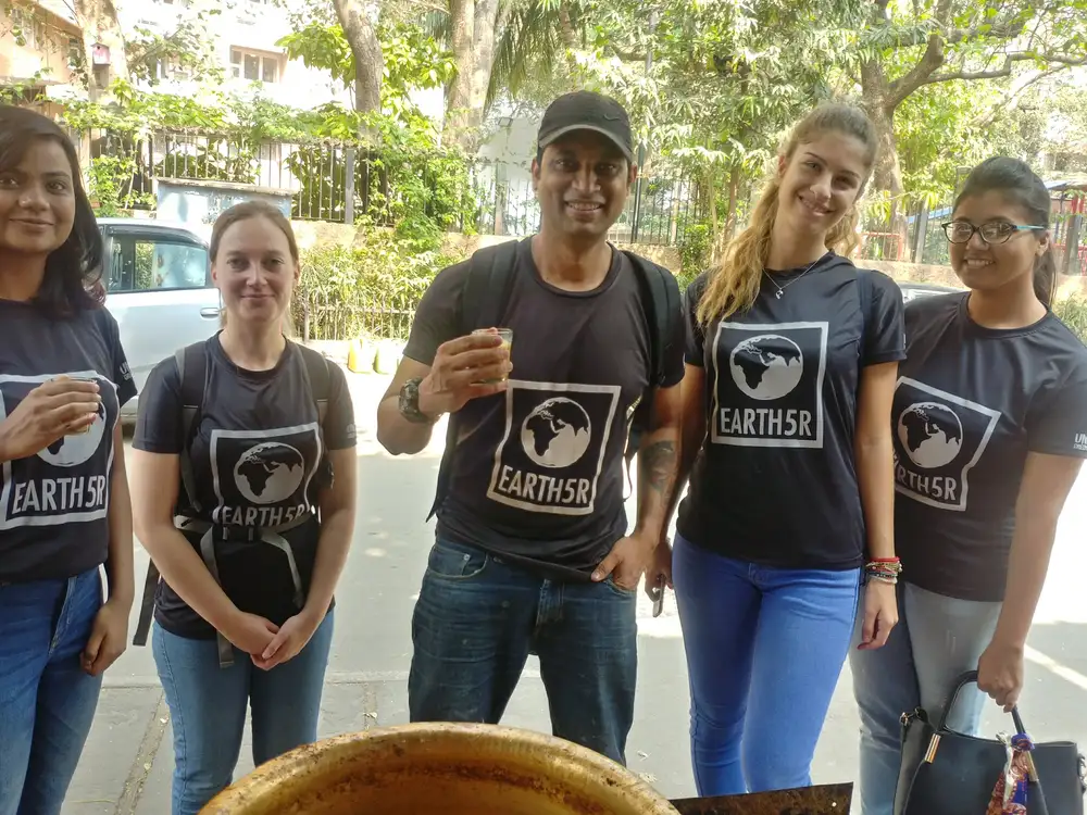 International relations internship field work. Earth5R team with international volunteers during community outreach in Mumbai
