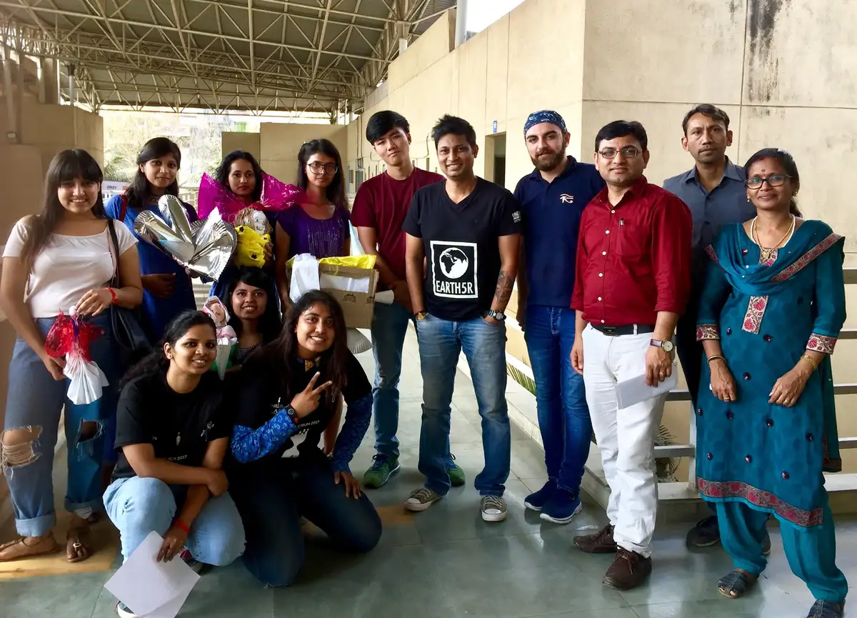 NIFT students and faculty with the Earth5R team after an upcycling workshop