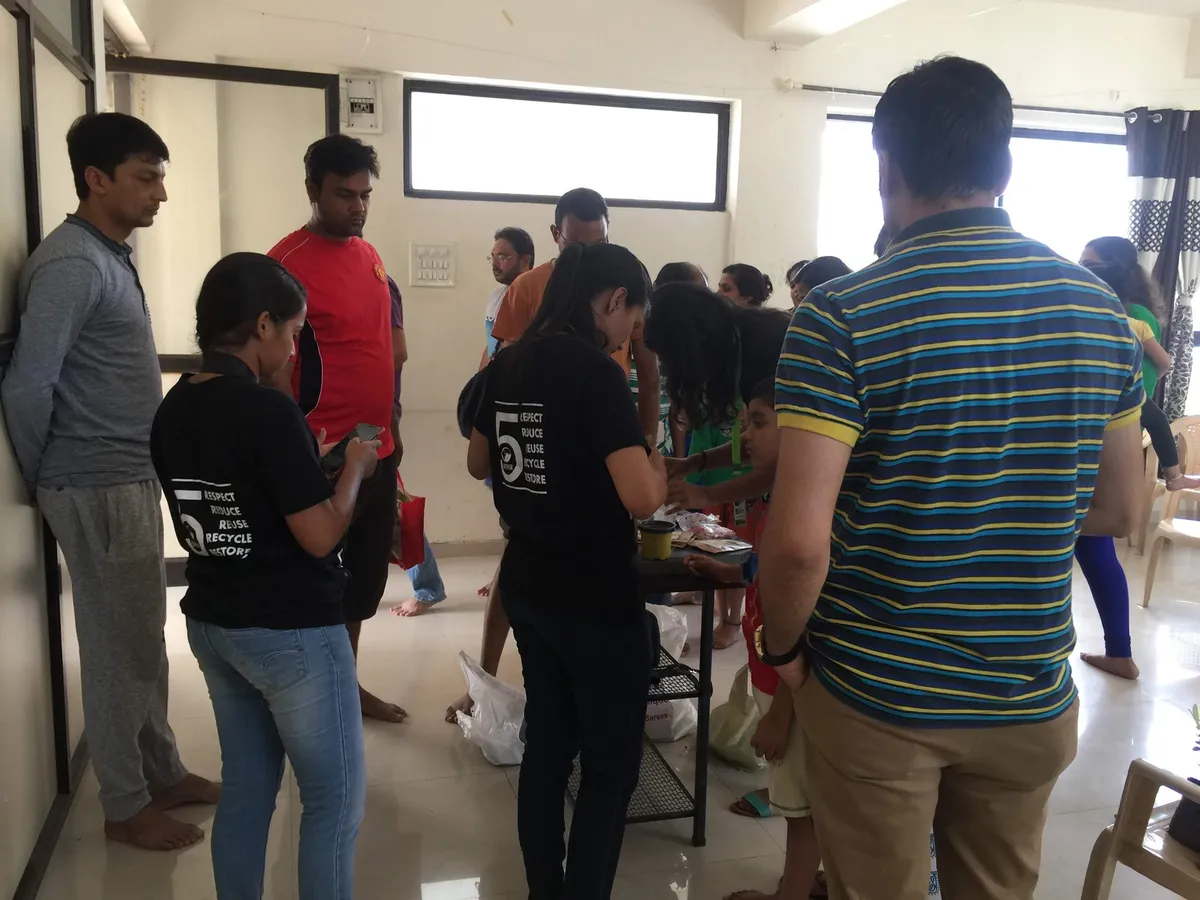 Earth5R volunteers running a sustainable living workshop for housing society residents