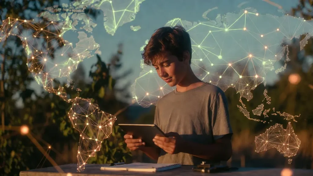A student documenting real, verifiable fieldwork